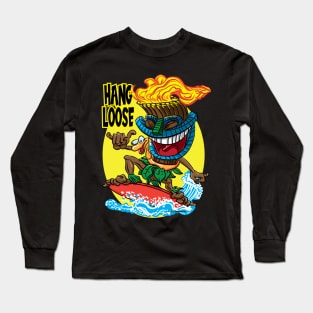 Hang Loose Tiki Surfer Long Sleeve T-Shirt